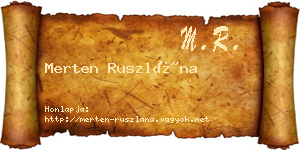 Merten Ruszlána névjegykártya